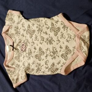 Baby Works pink butterfly onesie 3 to 6 months